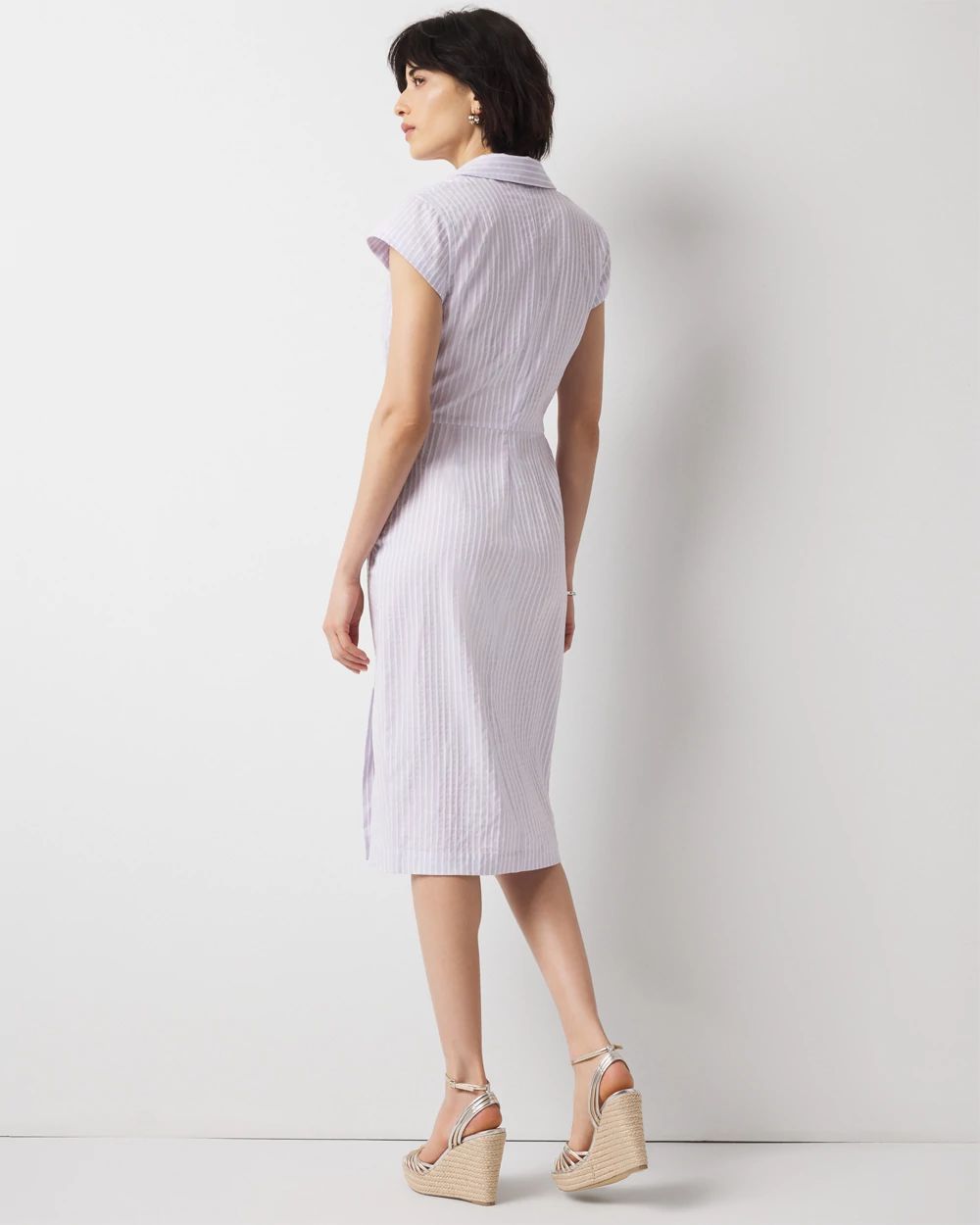 Short Sleeve Button Detail Dress | White House Black Market